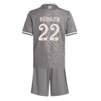 Camiseta Real Madrid Antonio Rudiger #22 Tercera Equipación para niños 2024-25 manga corta (+ pantalones cortos)